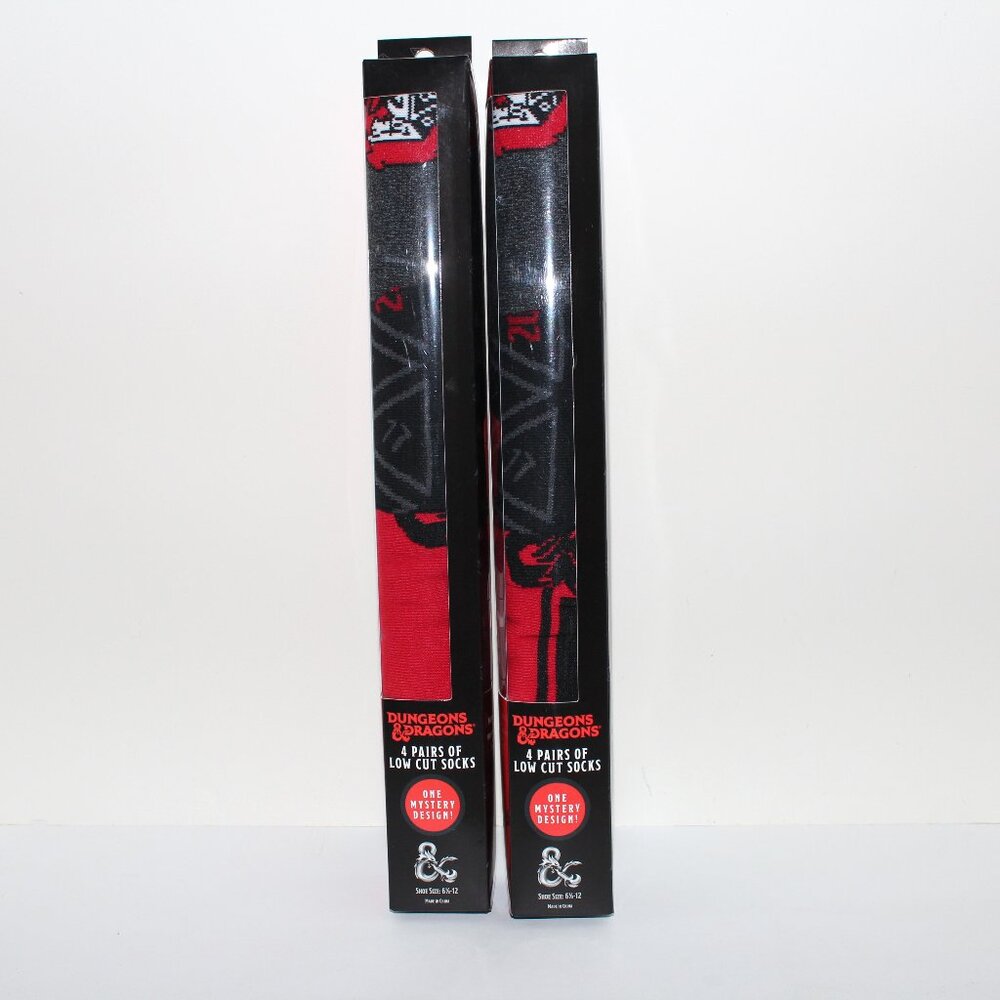 NWT Dungeons & Dragons Low Cut Socks - One Mystery Design - 2 Packs of 4